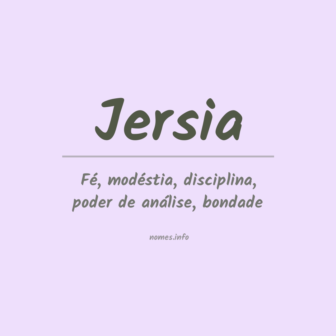 Significado do nome Jersia