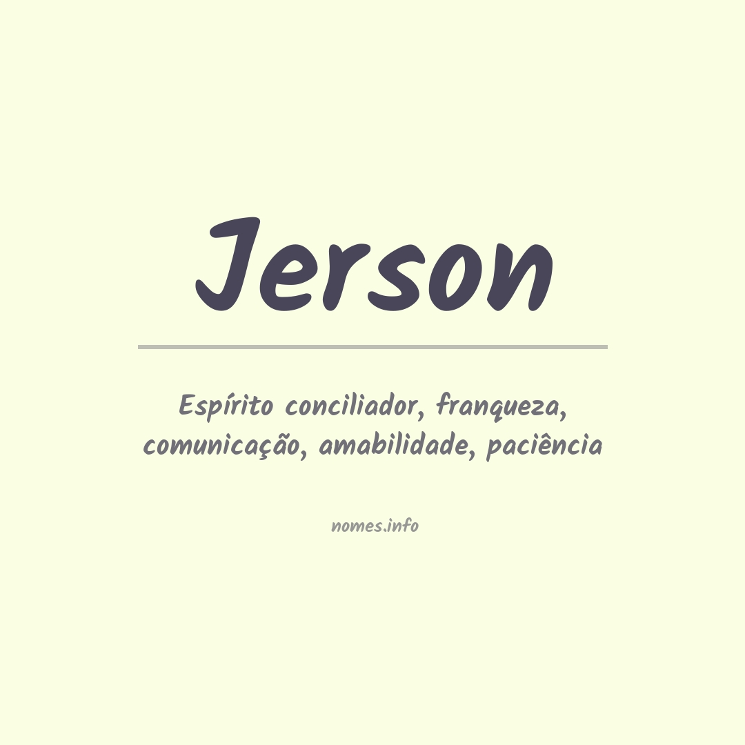 Significado do nome Jerson