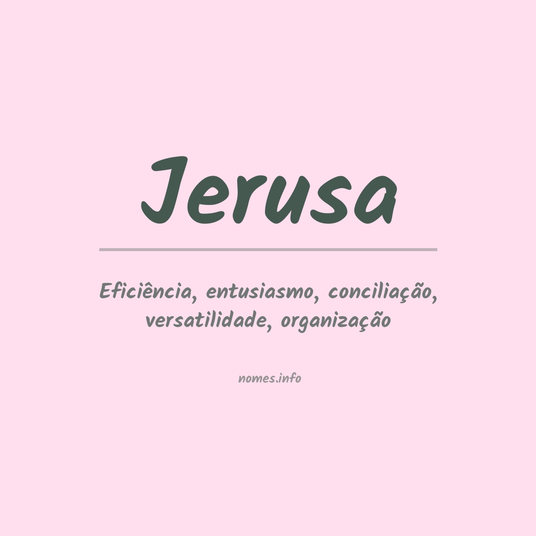 Significado do nome Jerusa