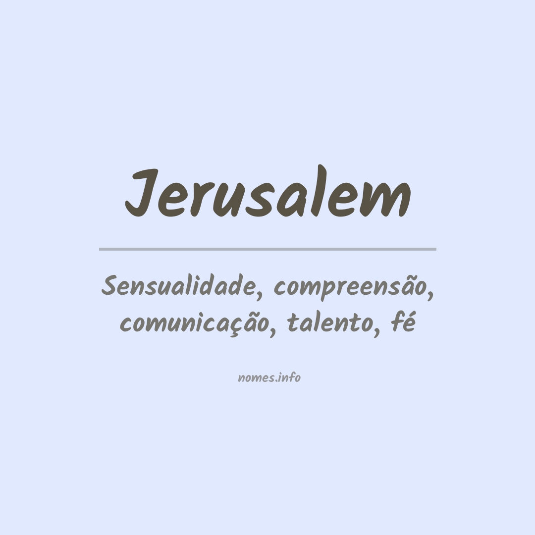 Significado do nome Jerusalem