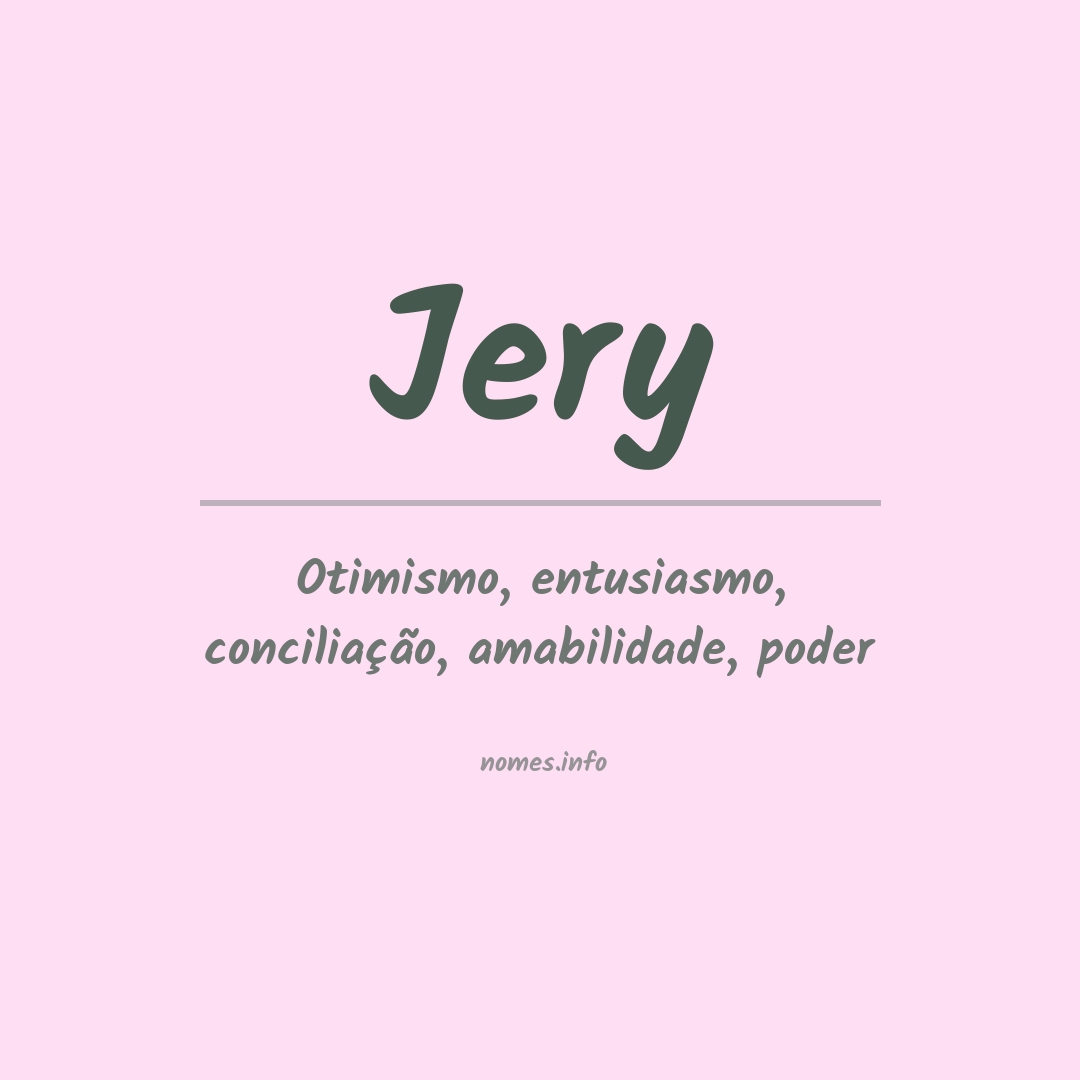 Significado do nome Jery