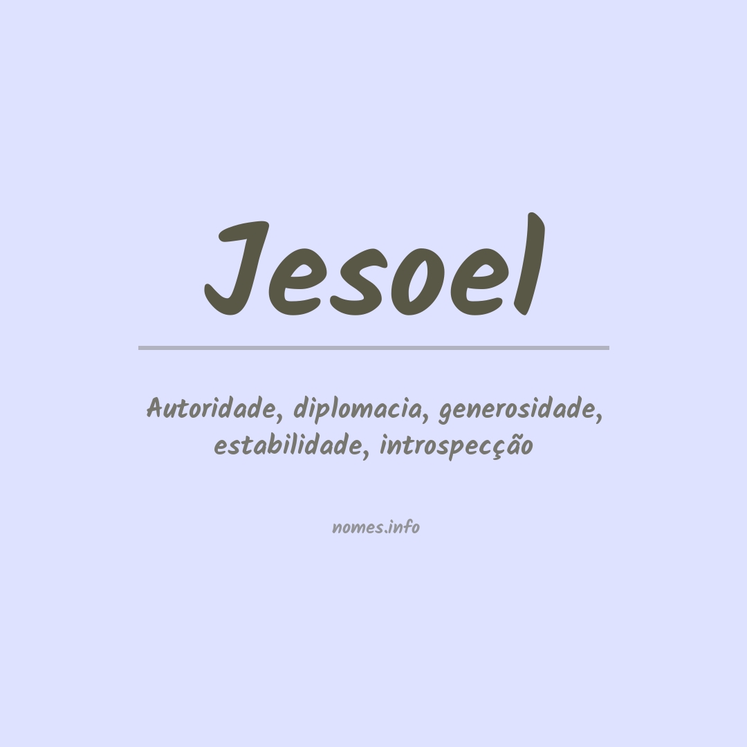 Significado do nome Jesoel