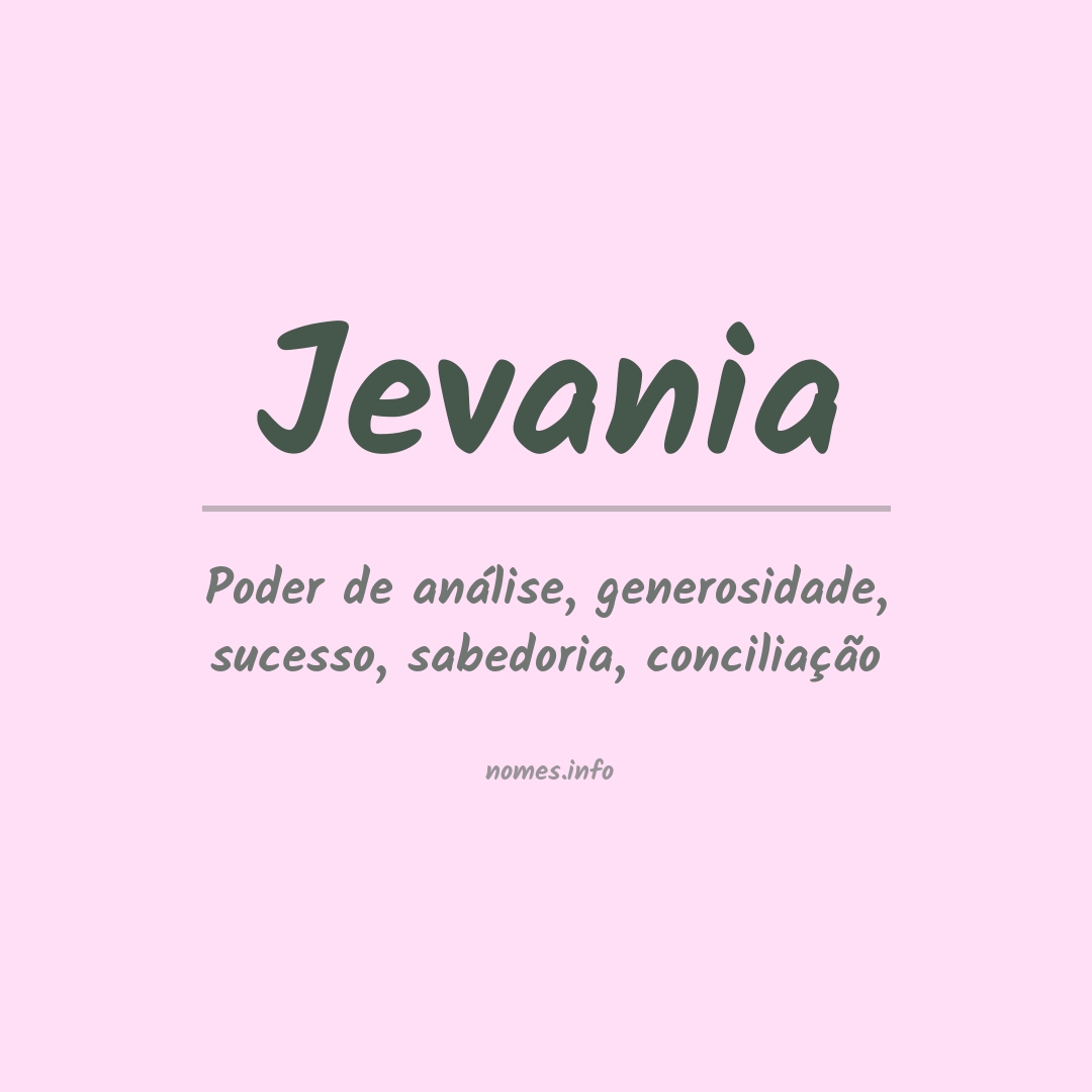 Significado do nome Jevania