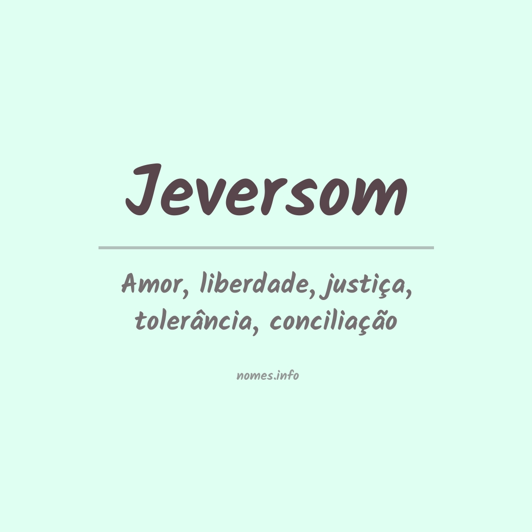 Significado do nome Jeversom