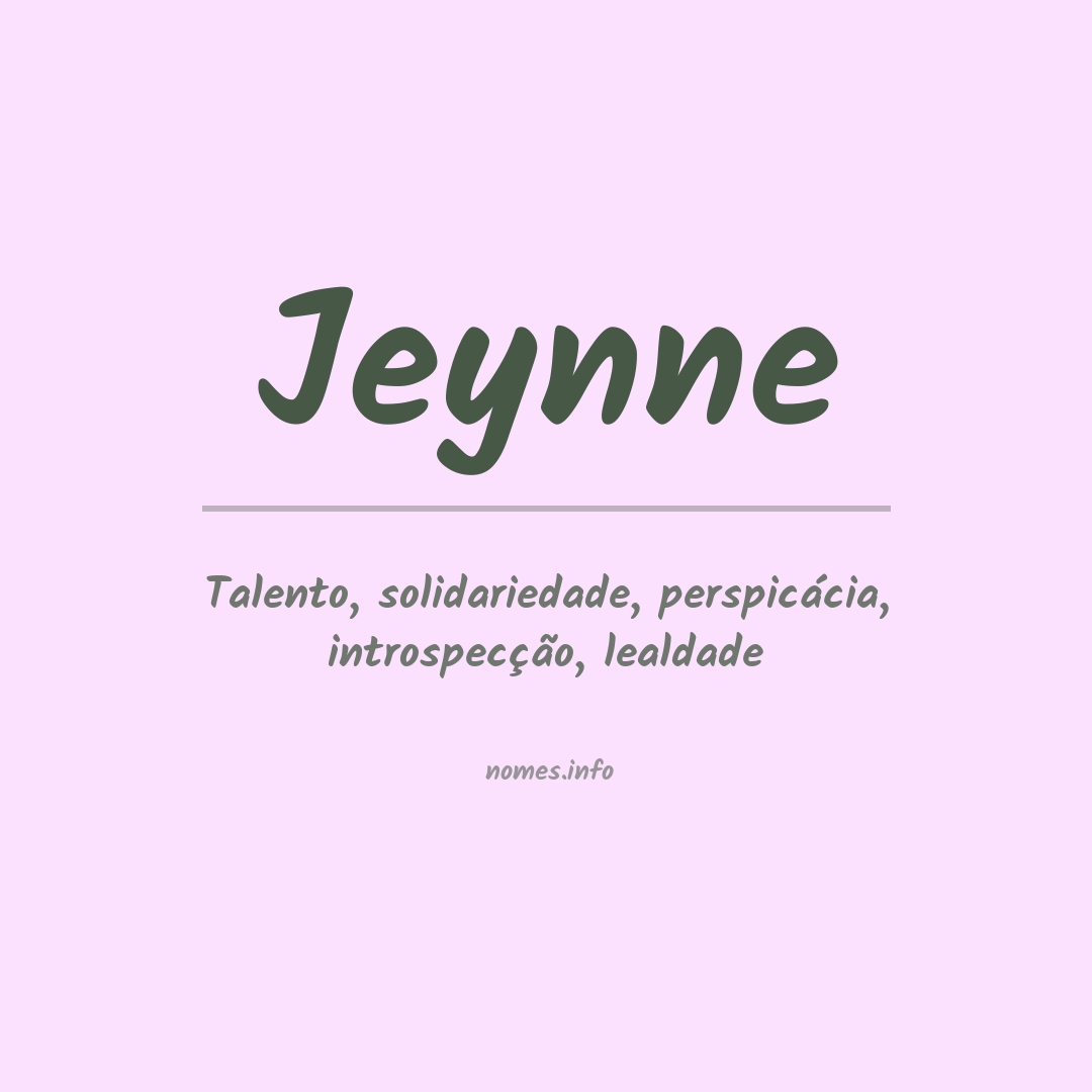 Significado do nome Jeynne