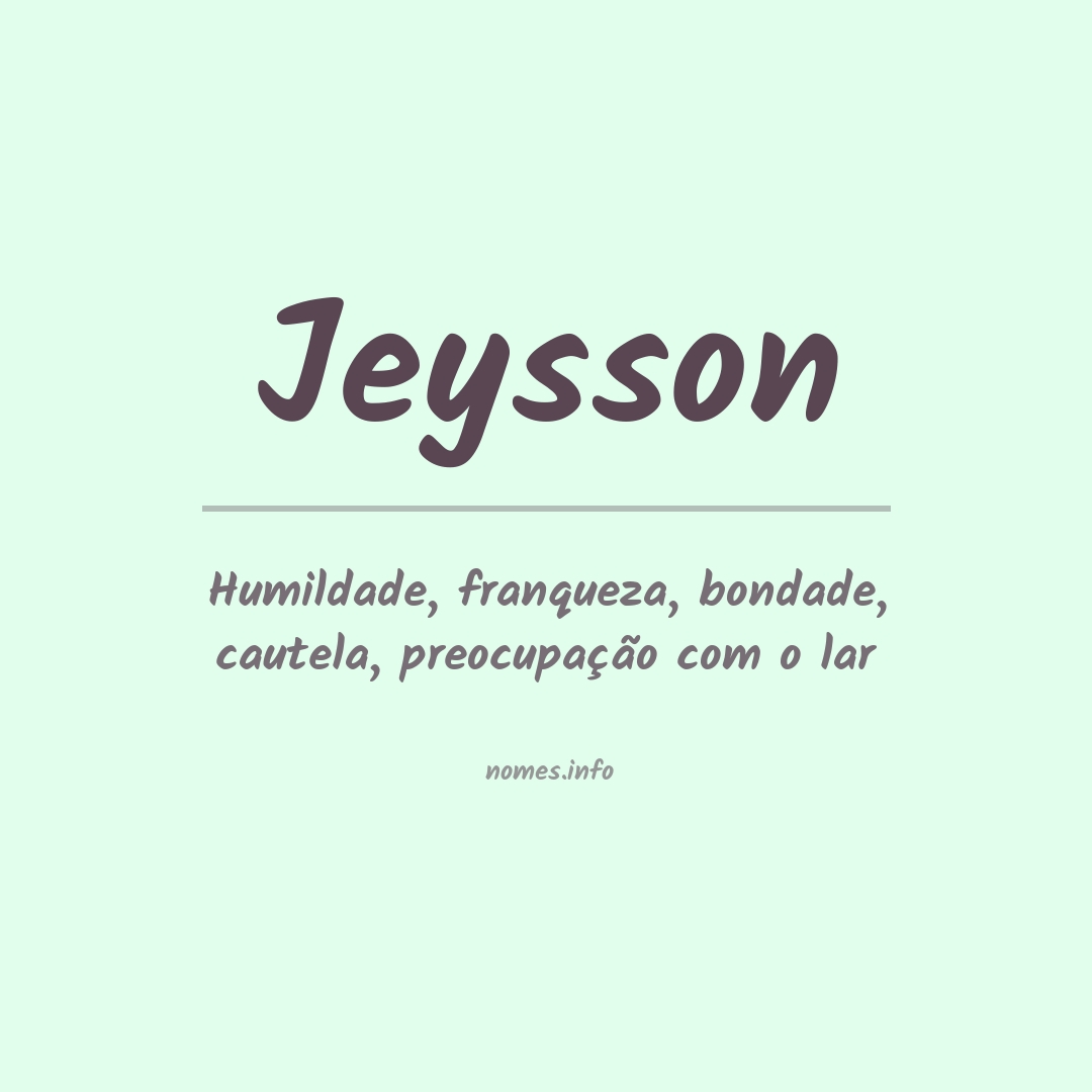 Significado do nome Jeysson