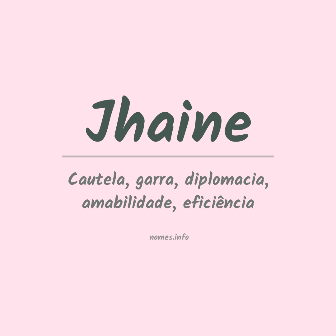 Significado do nome Jhaine