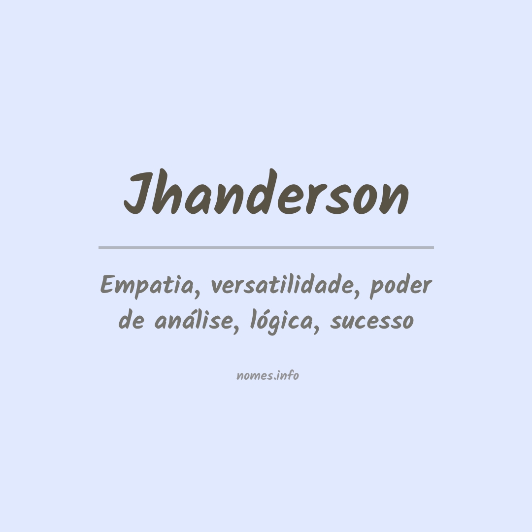 Significado do nome Jhanderson