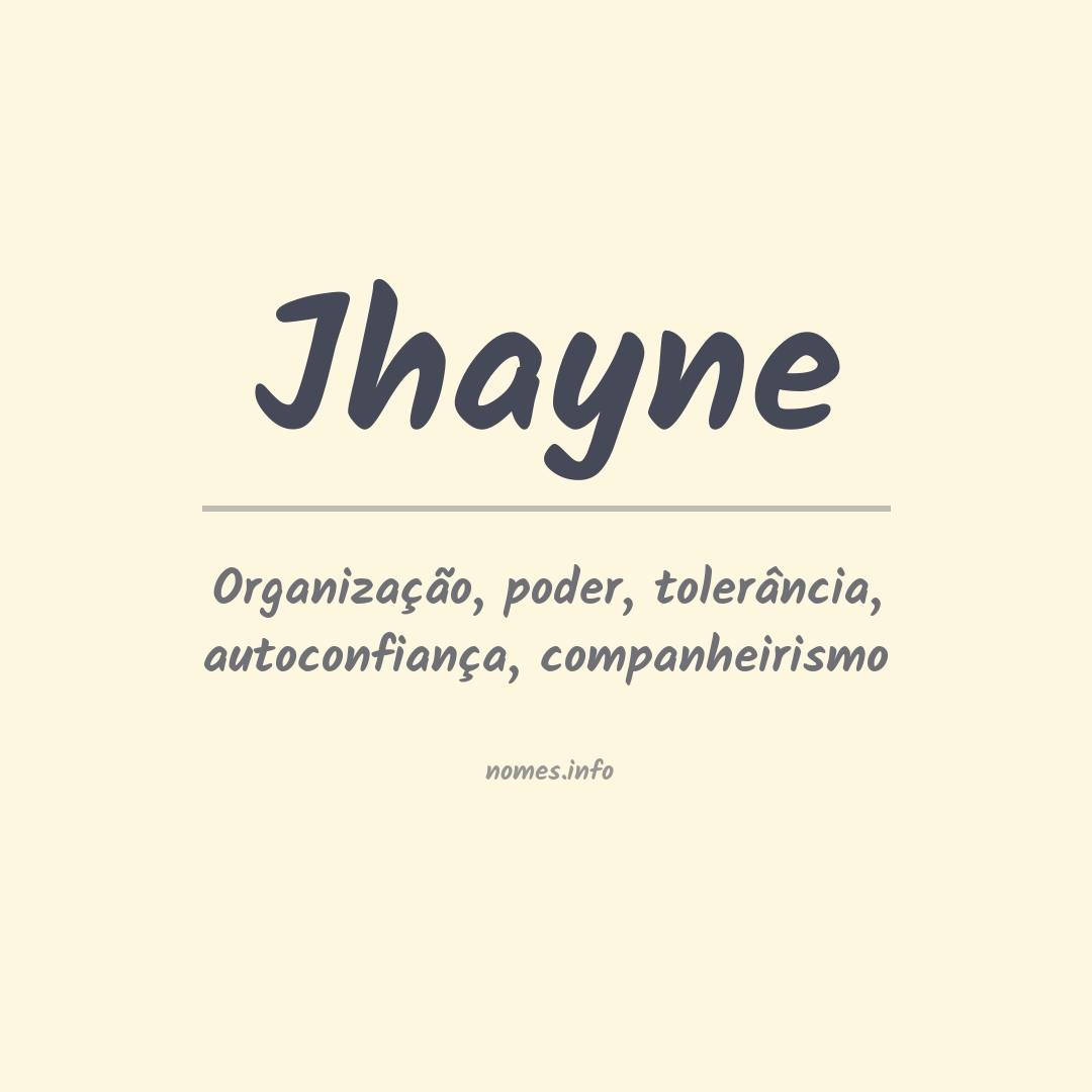 Significado do nome Jhayne