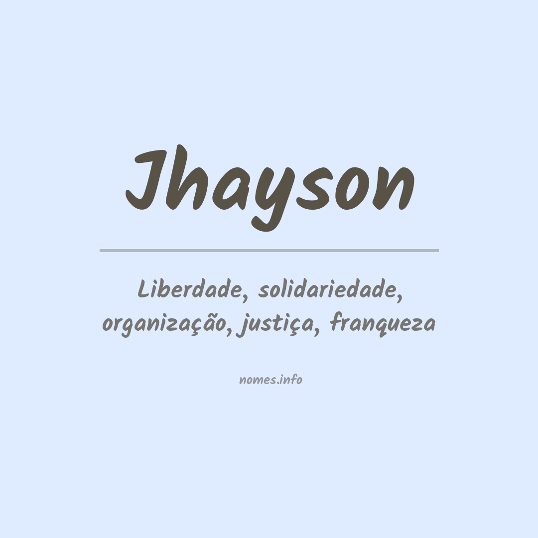 Significado do nome Jhayson