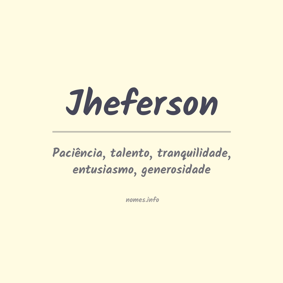 Significado do nome Jheferson