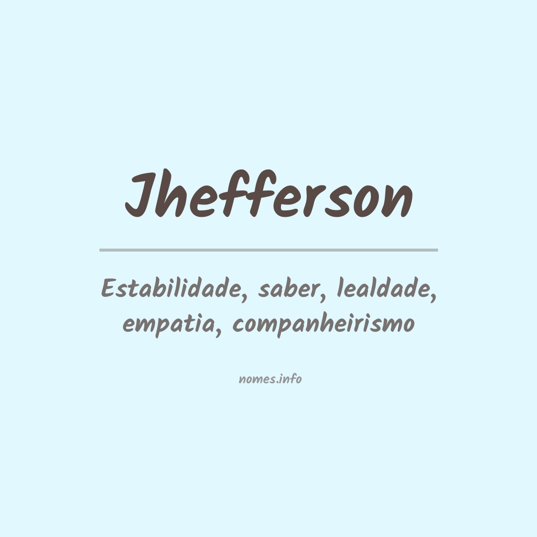 Significado do nome Jhefferson