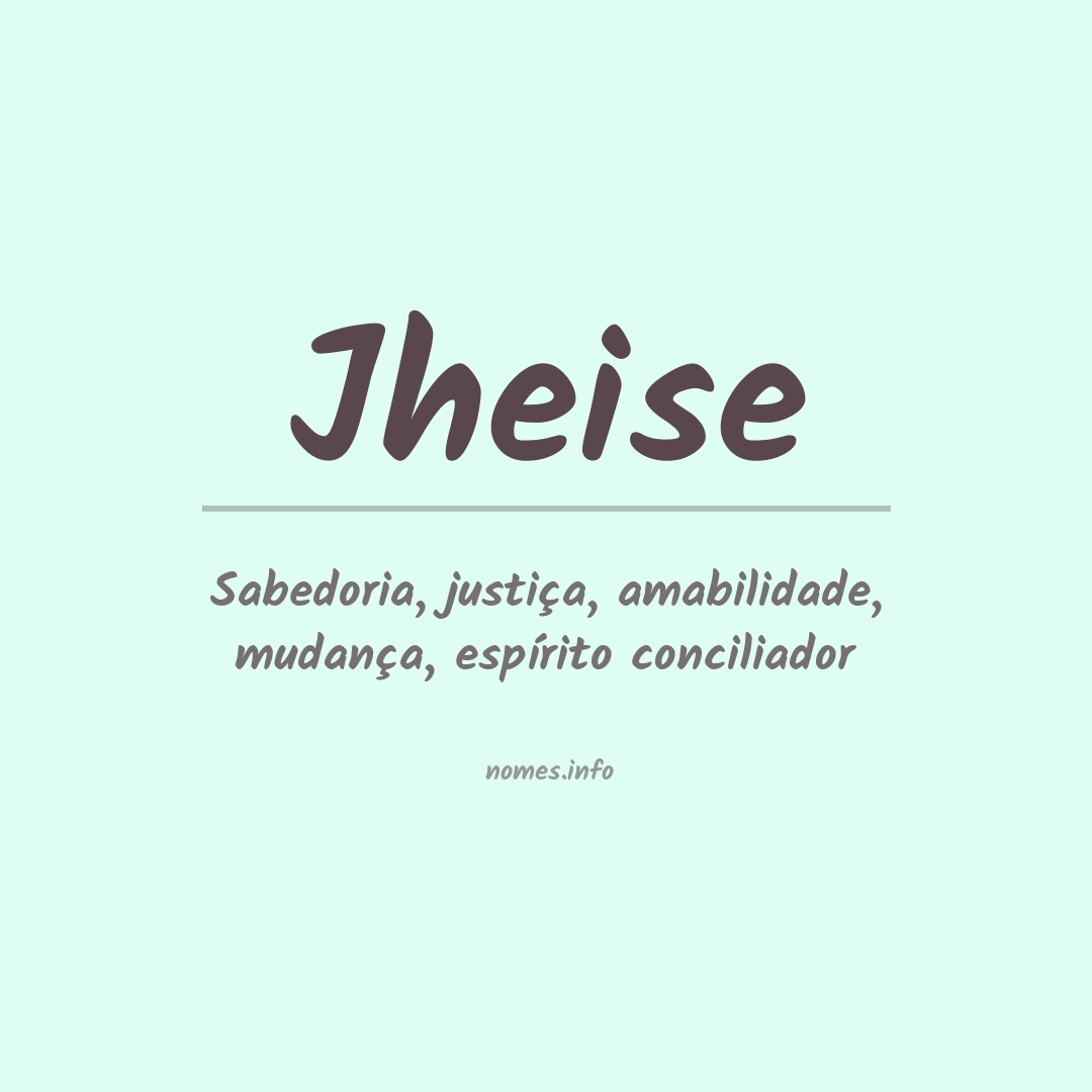 Significado do nome Jheise