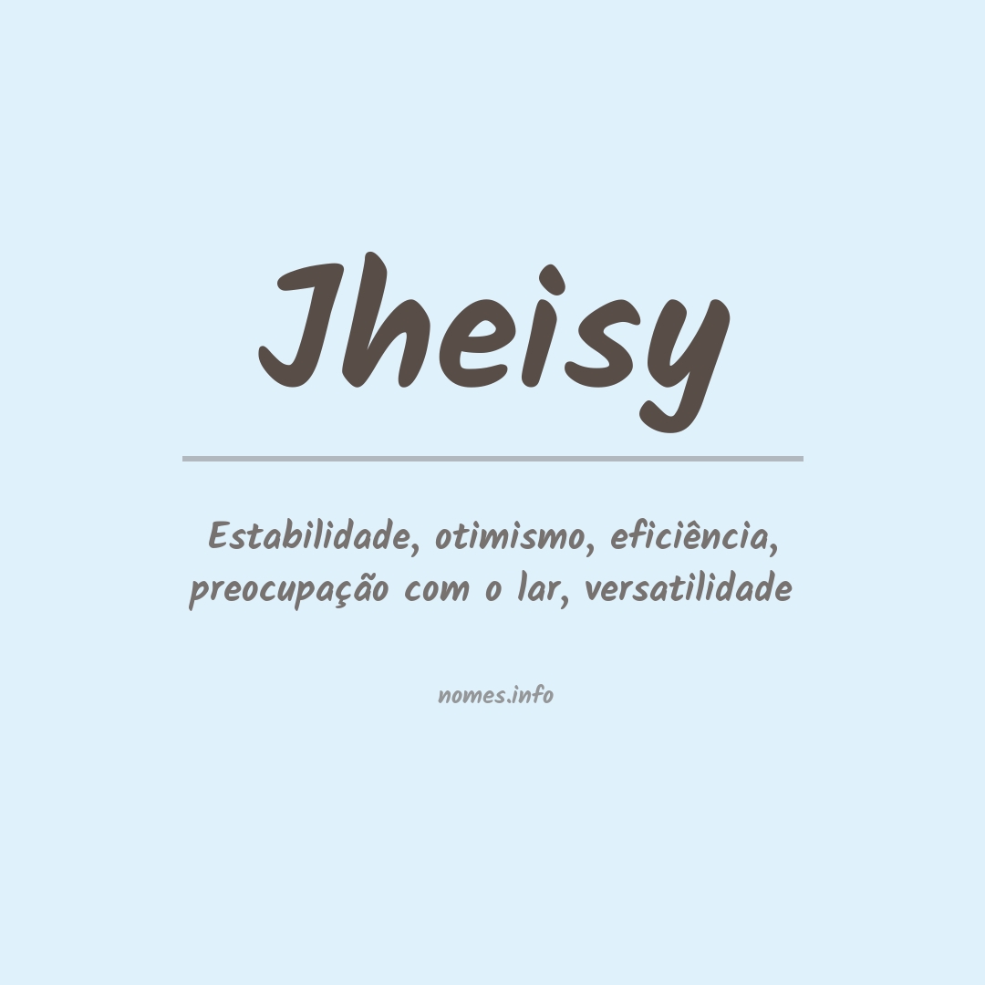 Significado do nome Jheisy