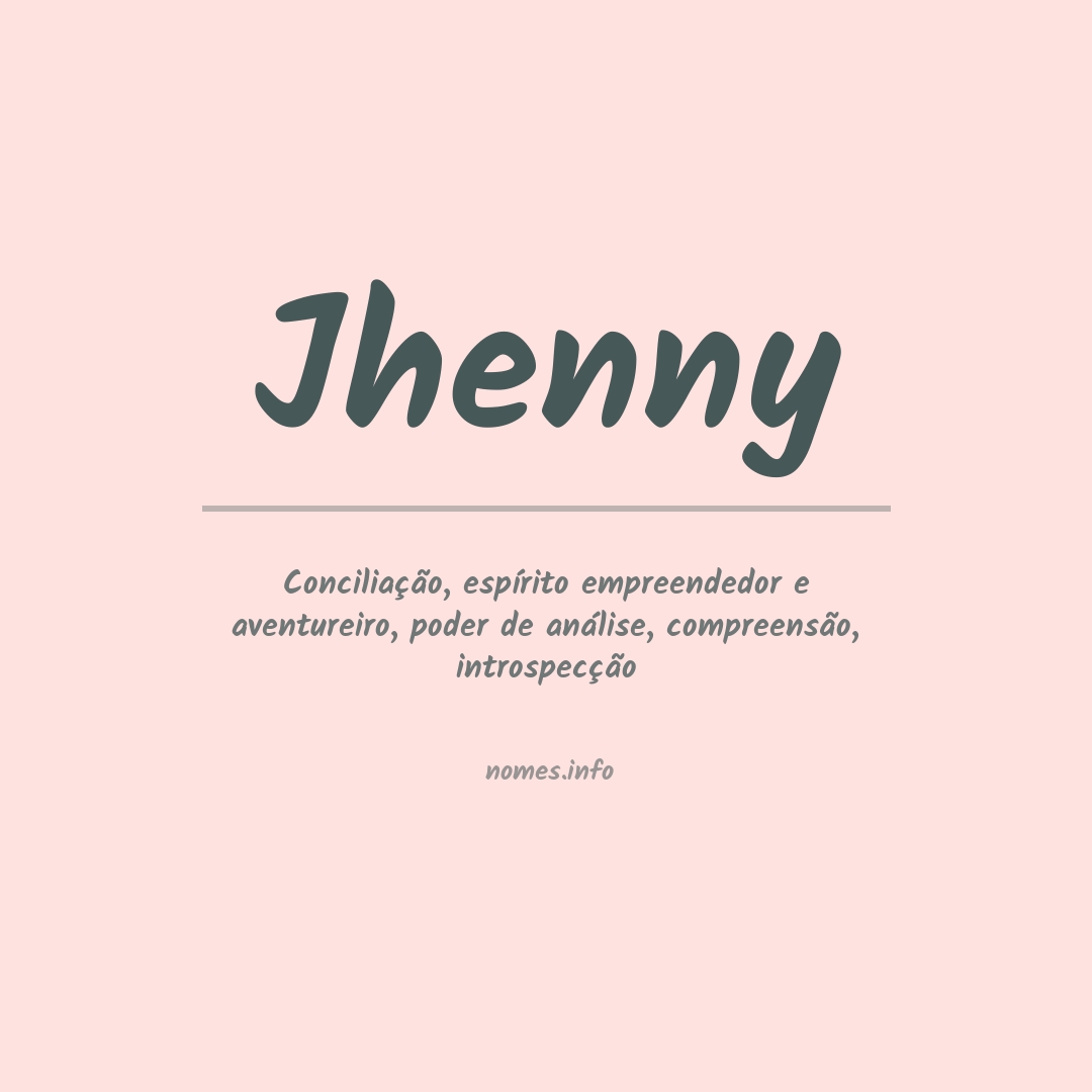 Significado do nome Jhenny