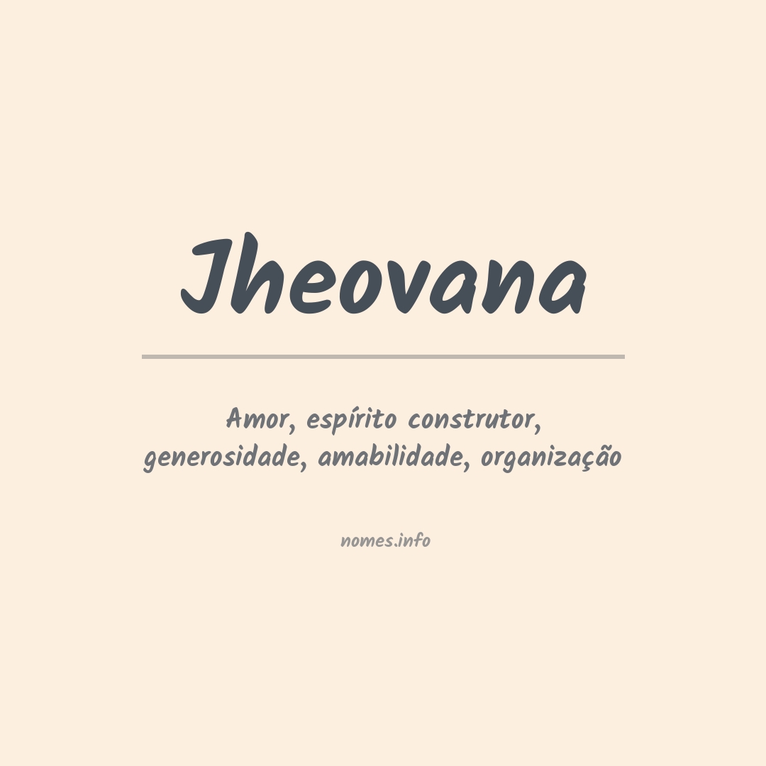 Significado do nome Jheovana