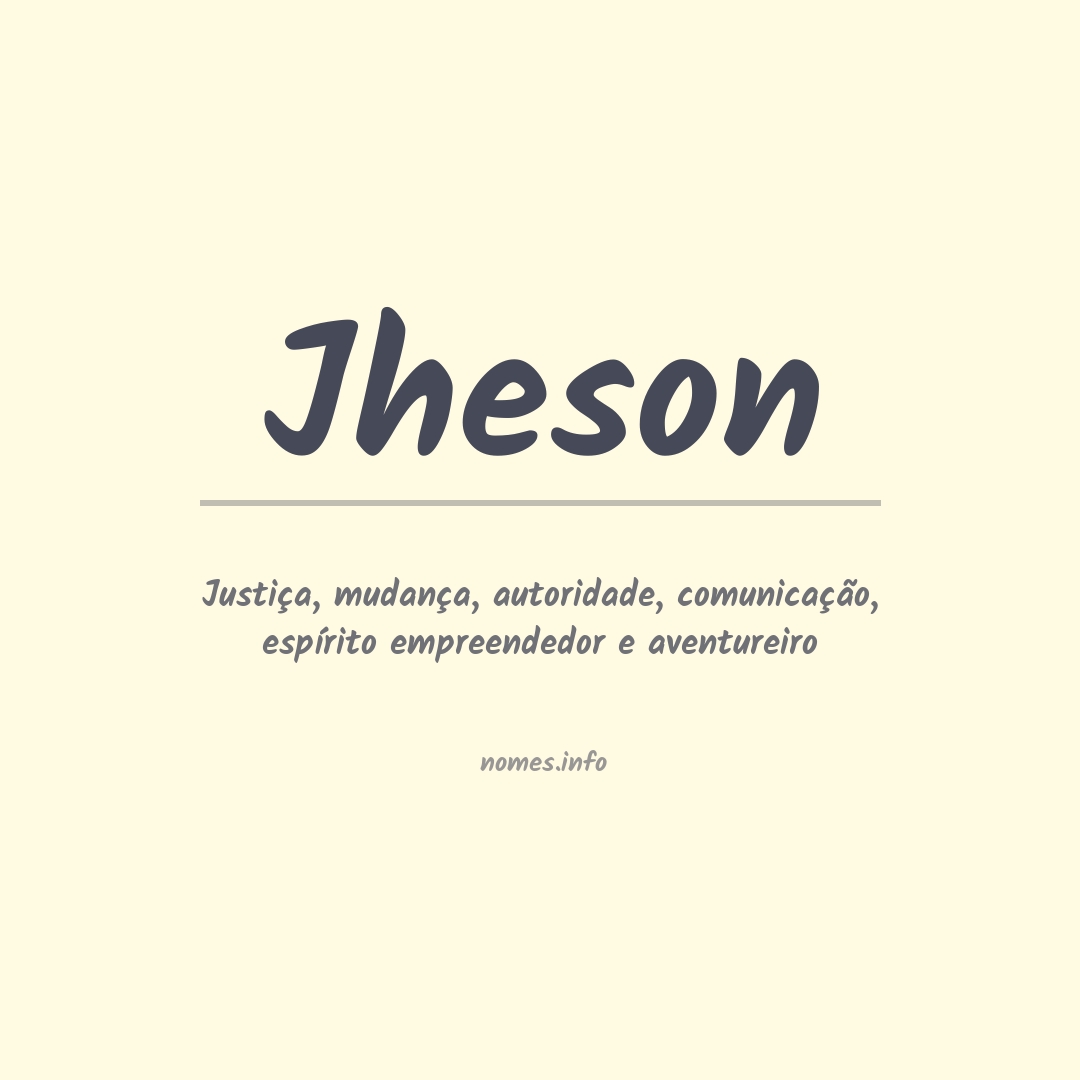 Significado do nome Jheson