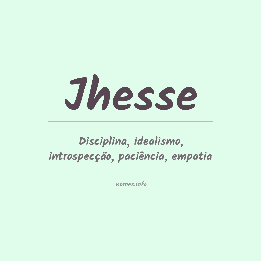 Significado do nome Jhesse