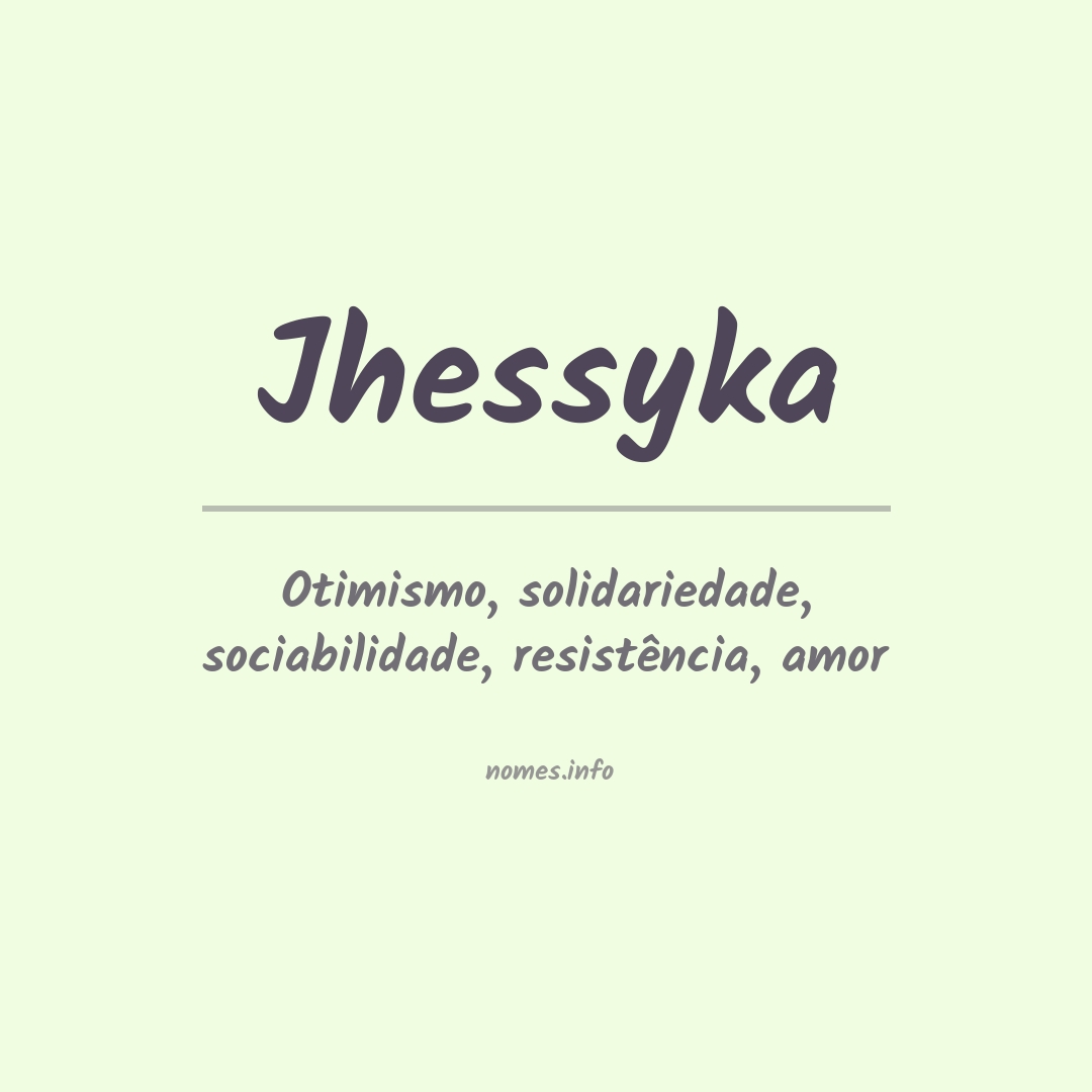 Significado do nome Jhessyka
