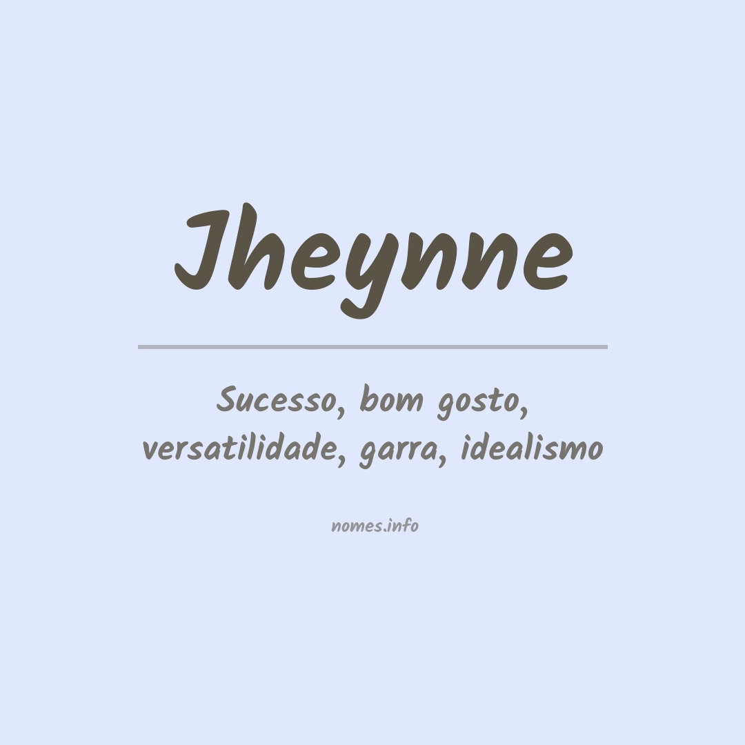 Significado do nome Jheynne