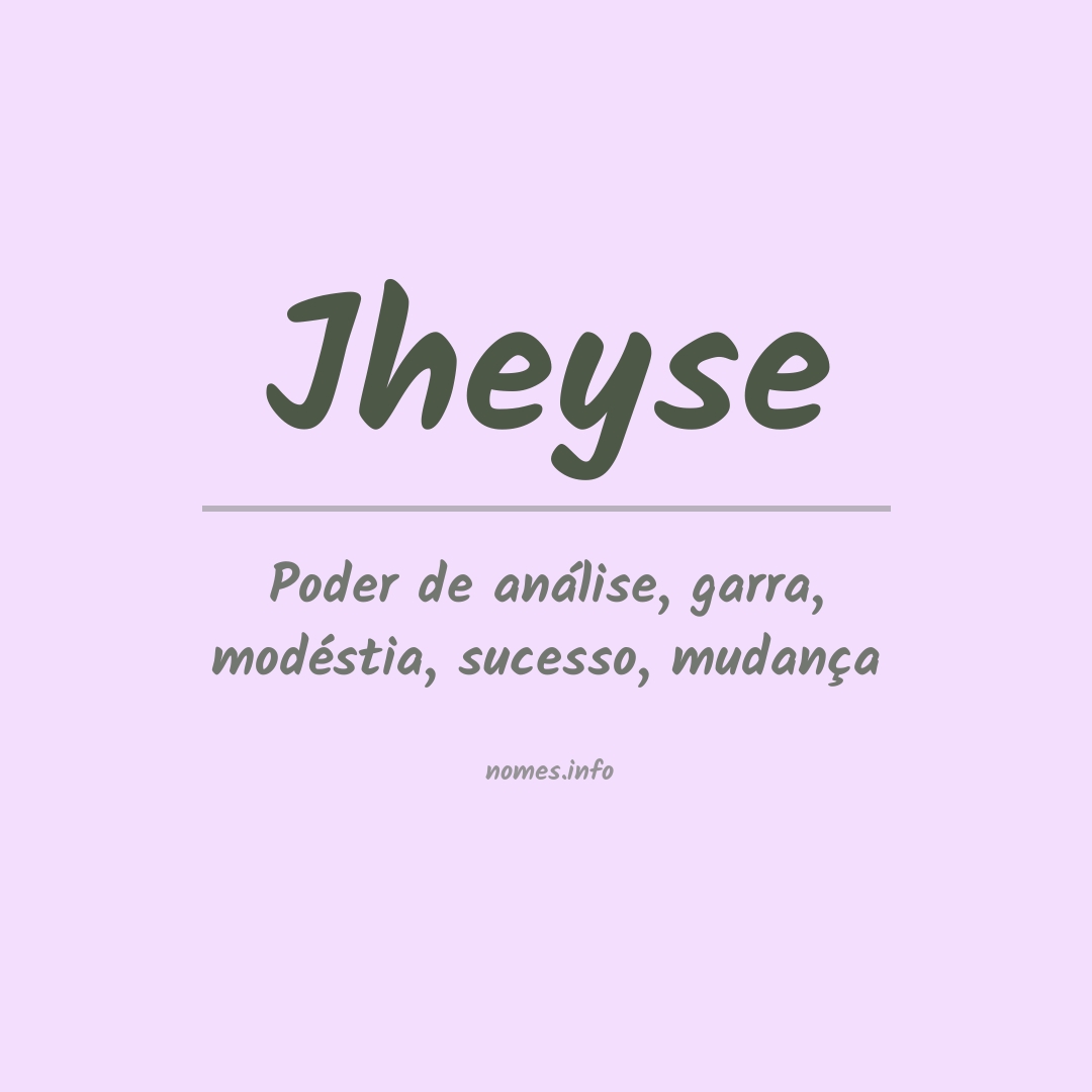 Significado do nome Jheyse