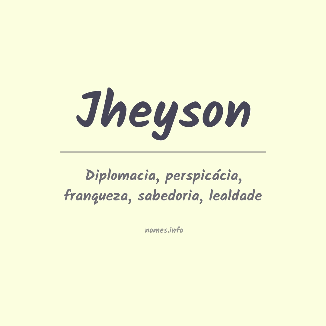 Significado do nome Jheyson
