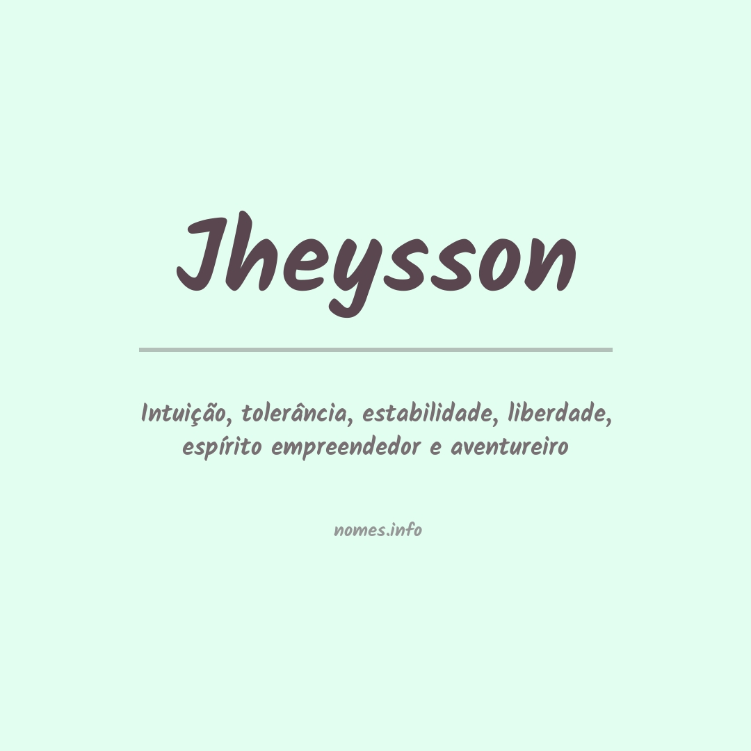 Significado do nome Jheysson