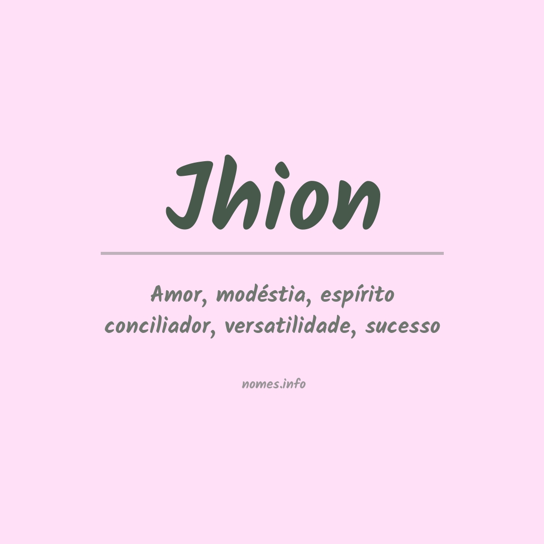 Significado do nome Jhion