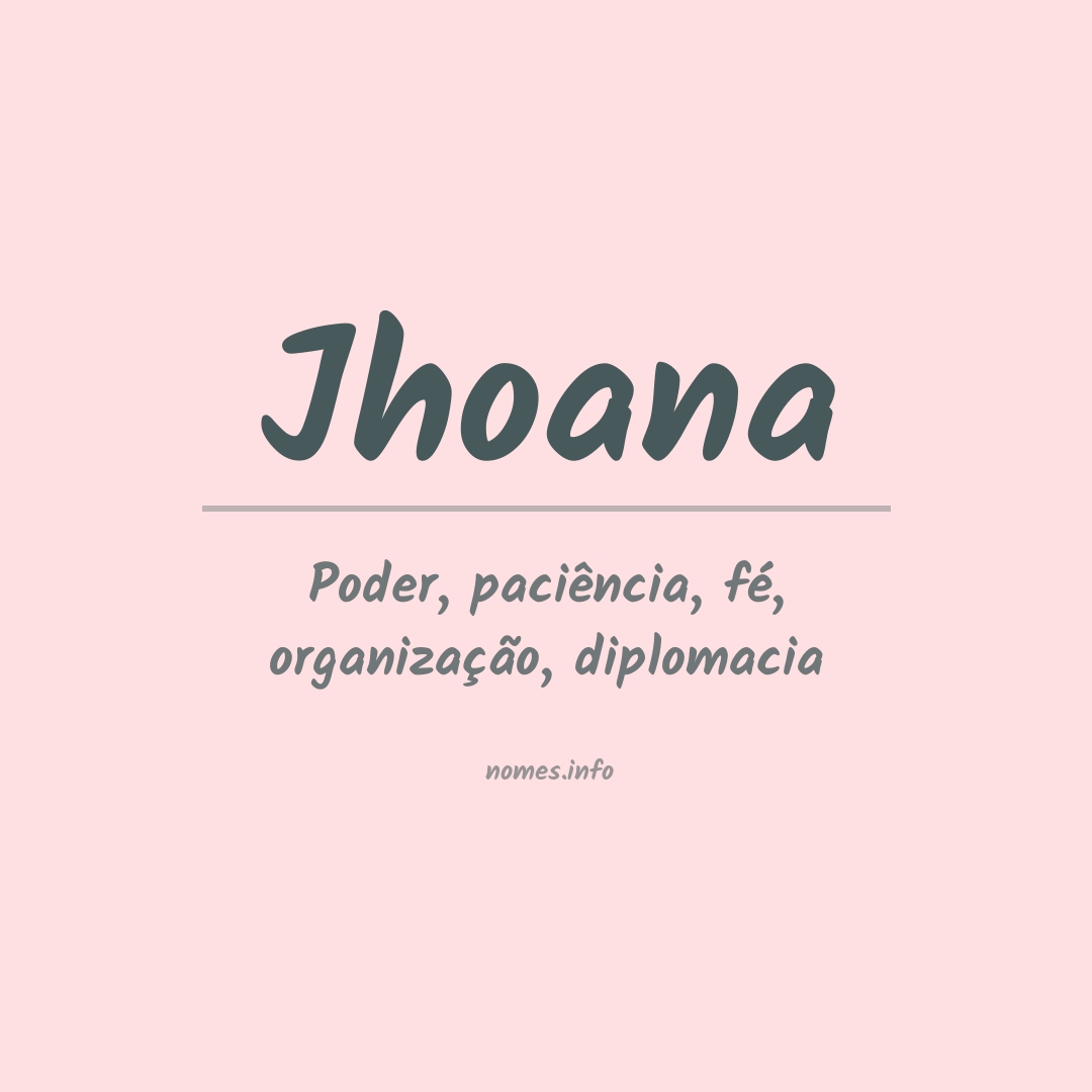 Significado do nome Jhoana