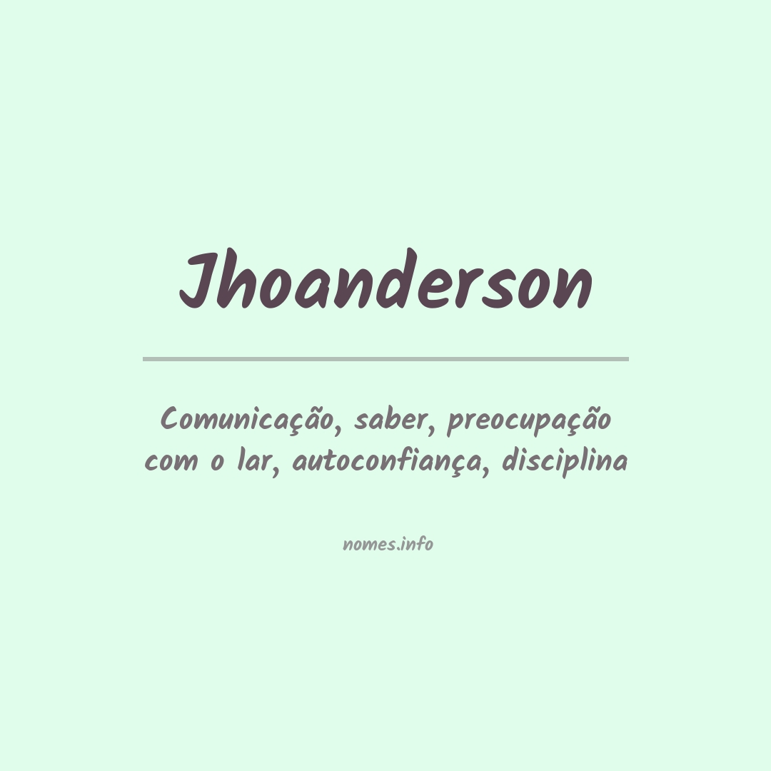 Significado do nome Jhoanderson