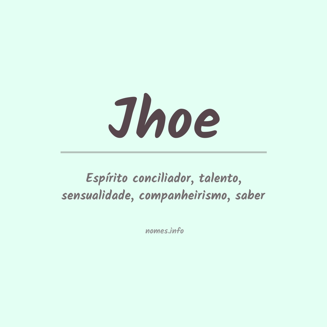 Significado do nome Jhoe