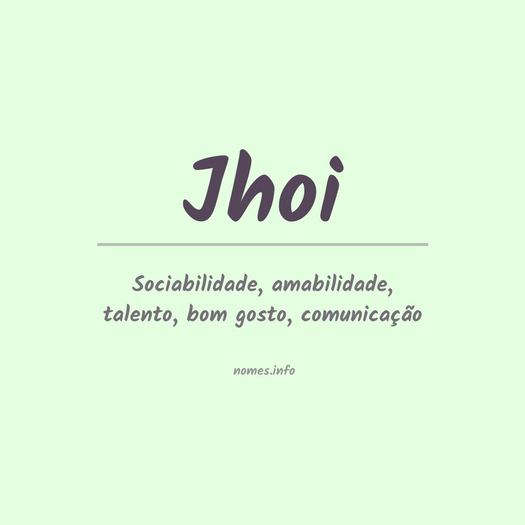 Significado do nome Jhoi