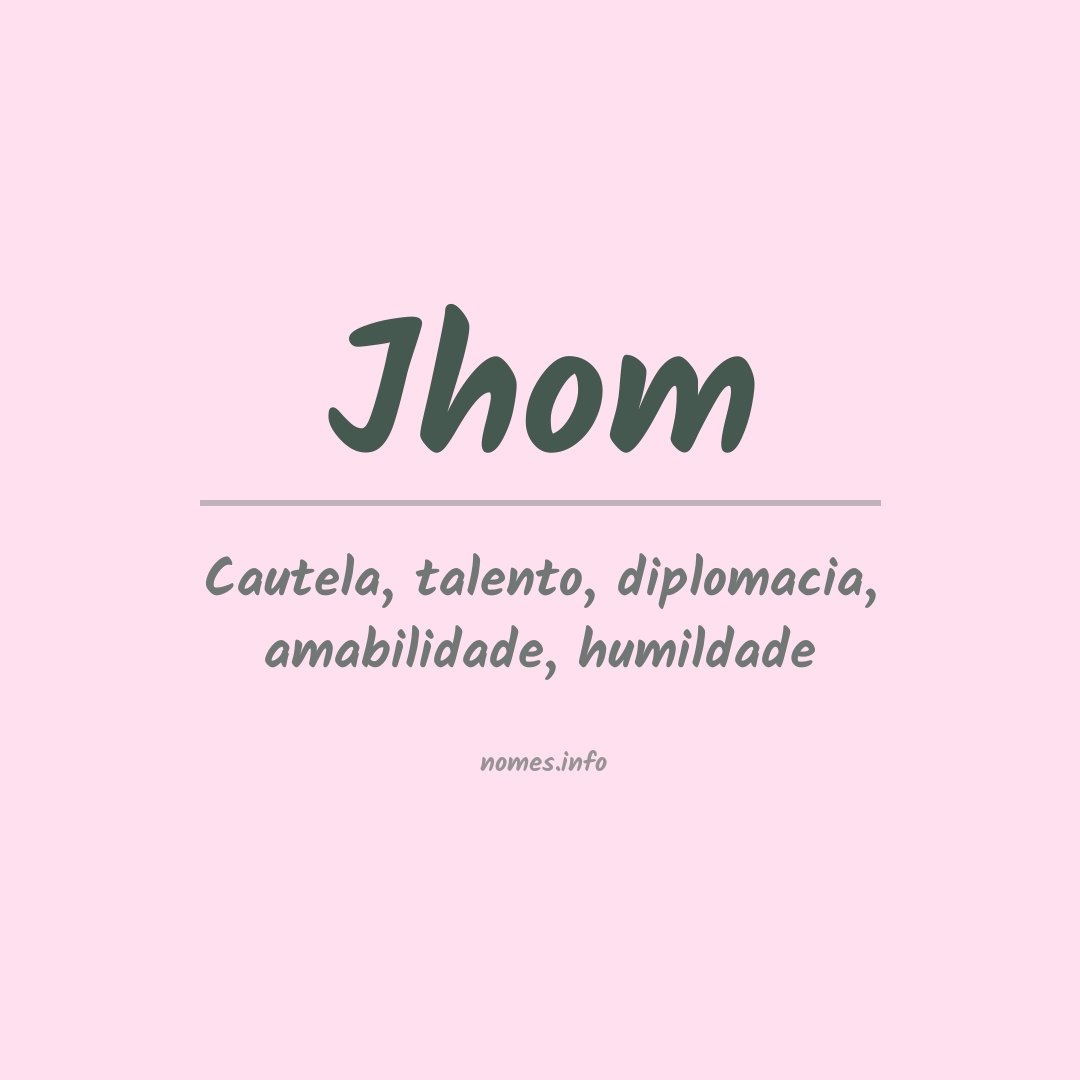 Significado do nome Jhom