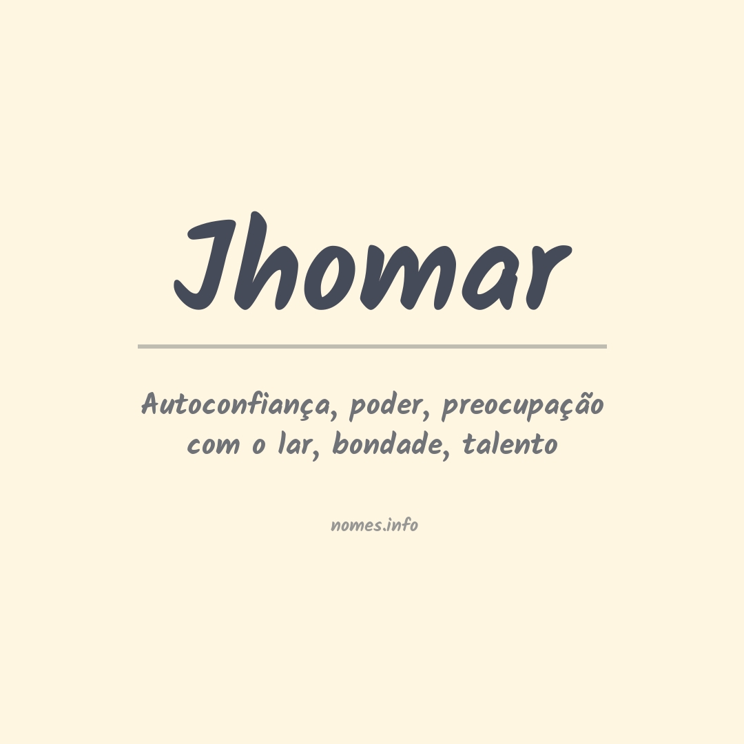 Significado do nome Jhomar