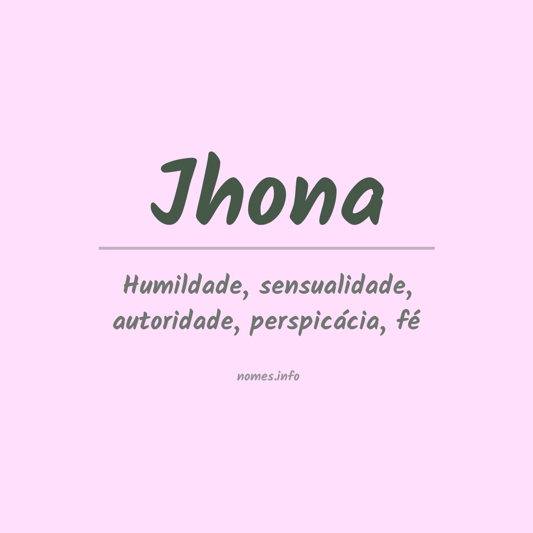Significado do nome Jhona