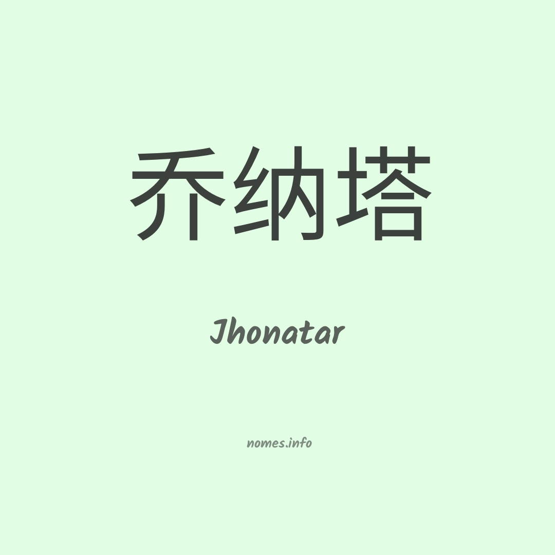 Jhonatar em chinês