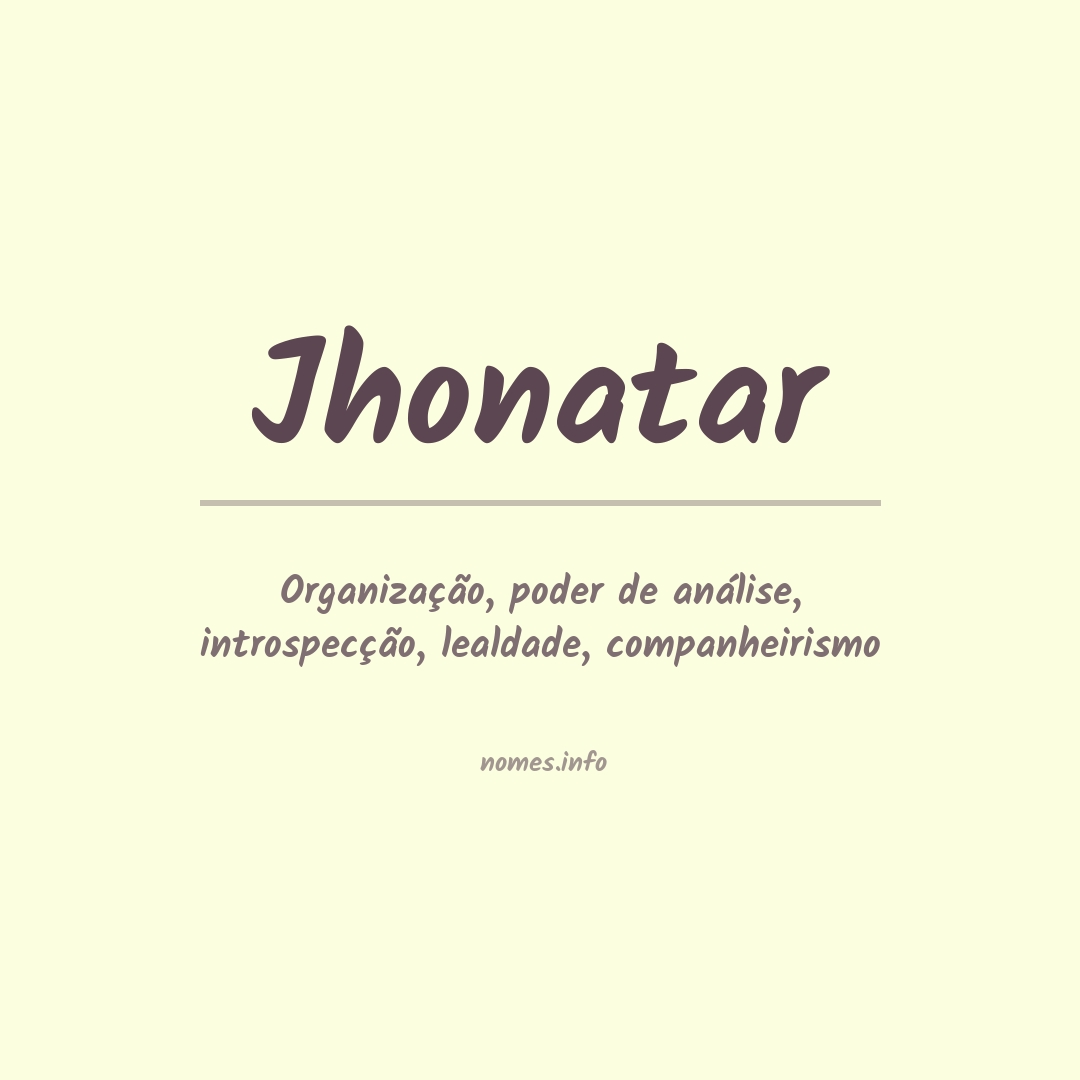 Significado do nome Jhonatar