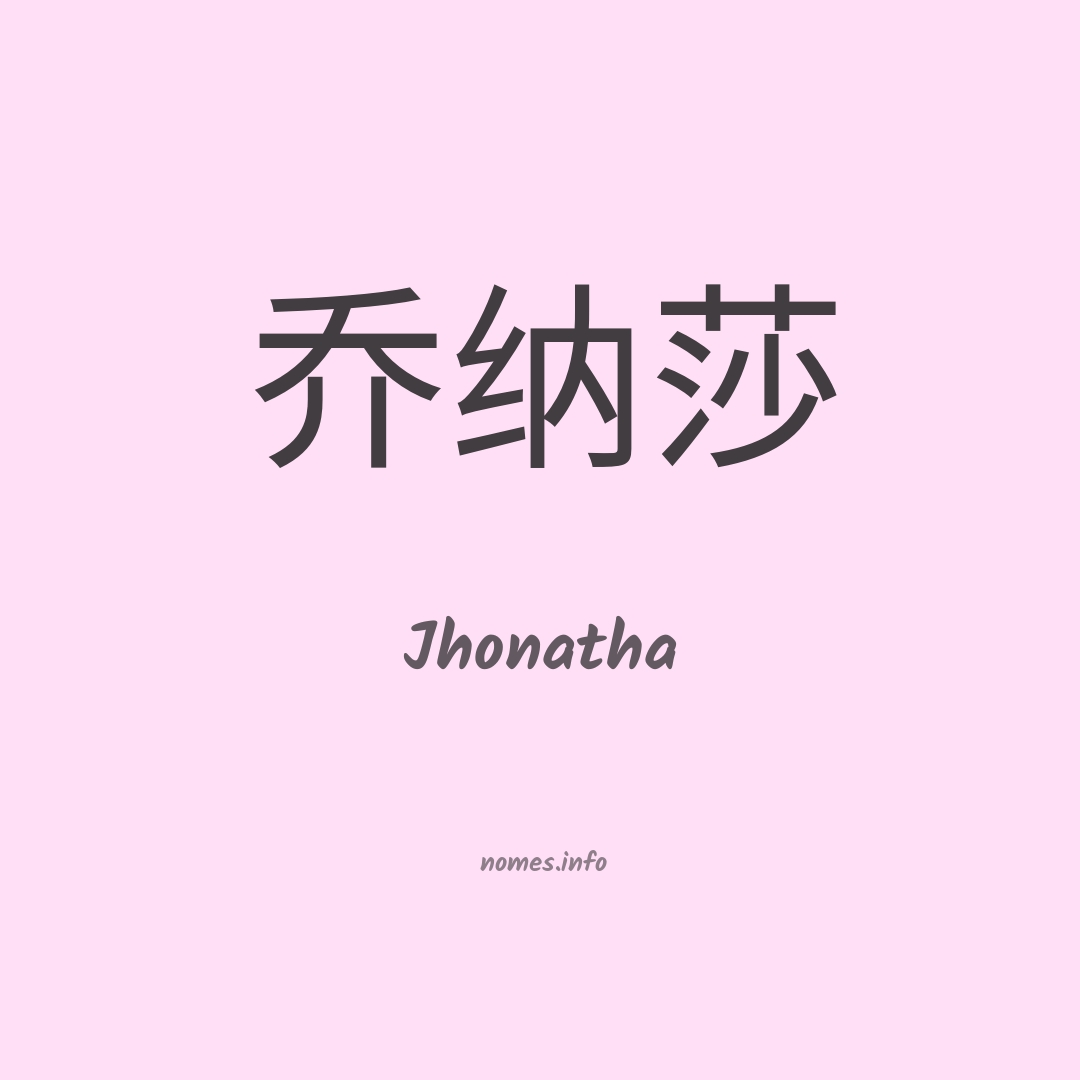 Jhonatha em chinês