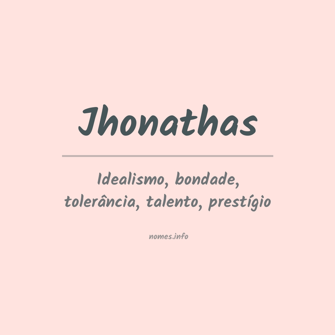 Significado do nome Jhonathas