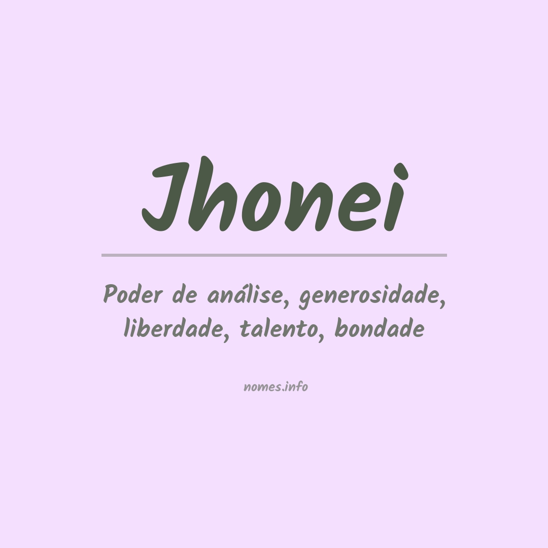 Significado do nome Jhonei