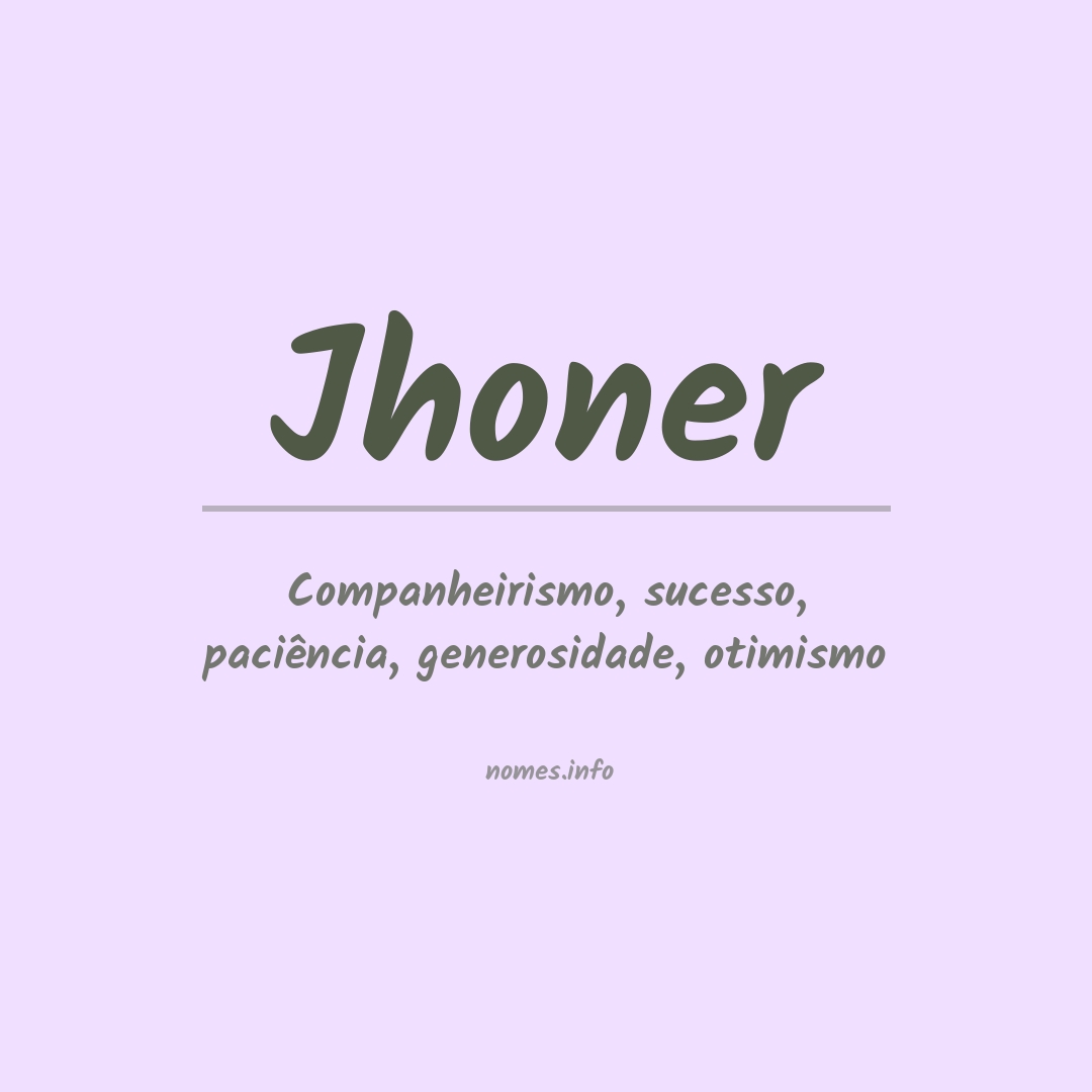 Significado do nome Jhoner