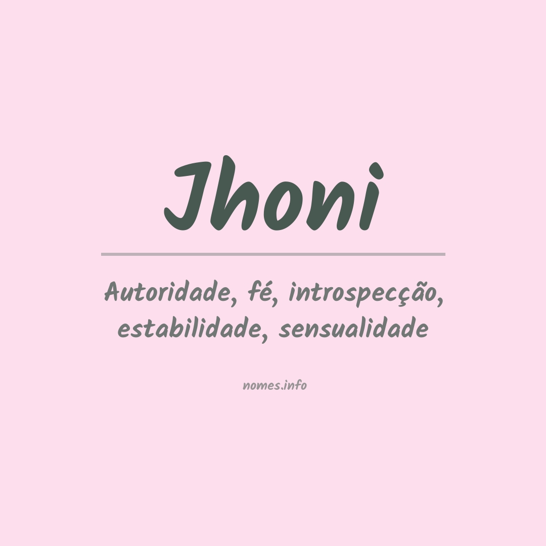 Significado do nome Jhoni