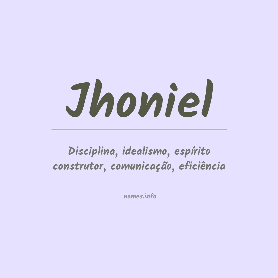 Significado do nome Jhoniel