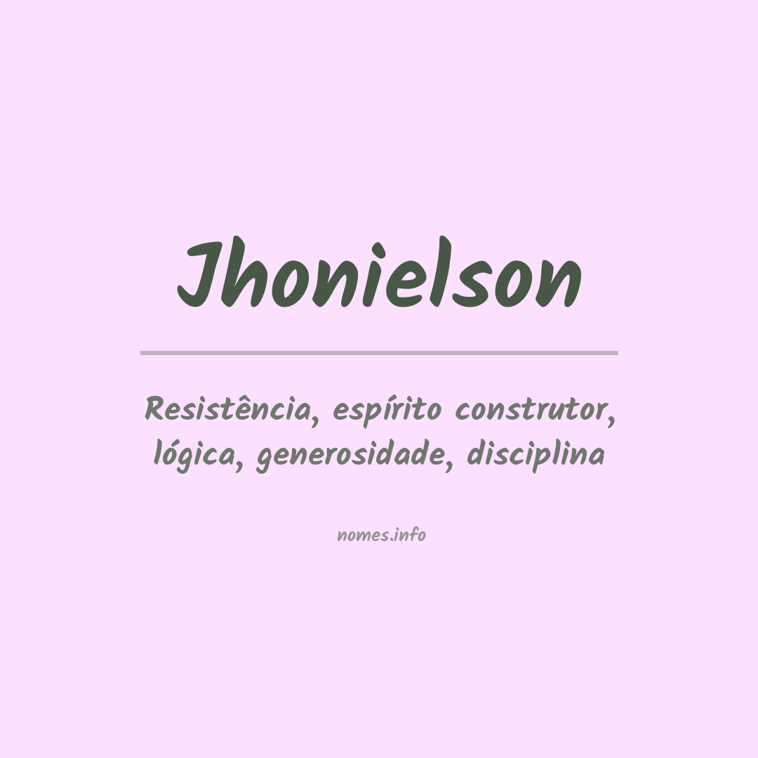 Significado do nome Jhonielson