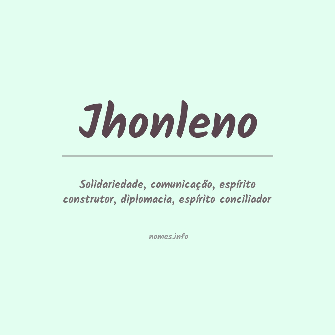 Significado do nome Jhonleno