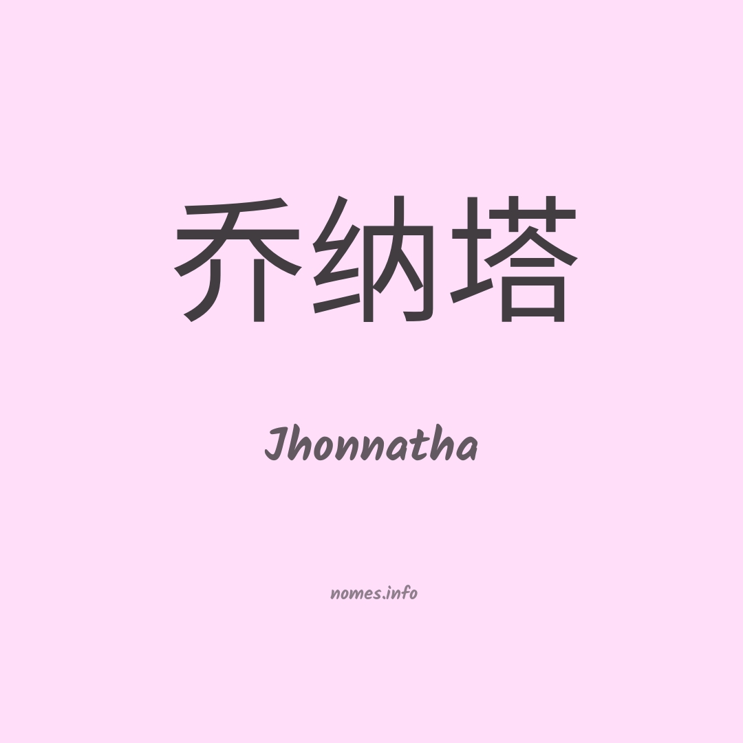 Jhonnatha em chinês