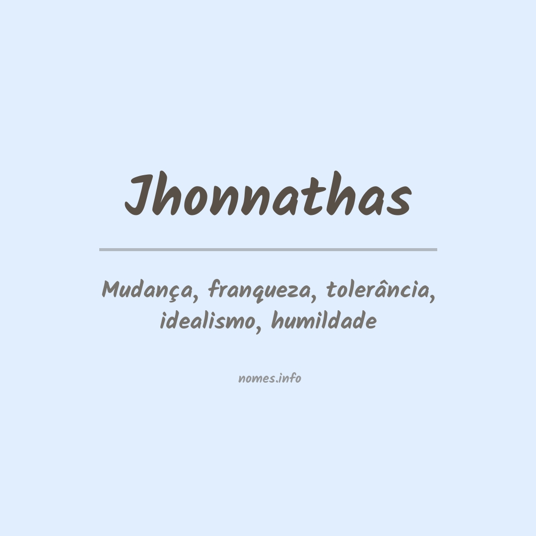 Significado do nome Jhonnathas