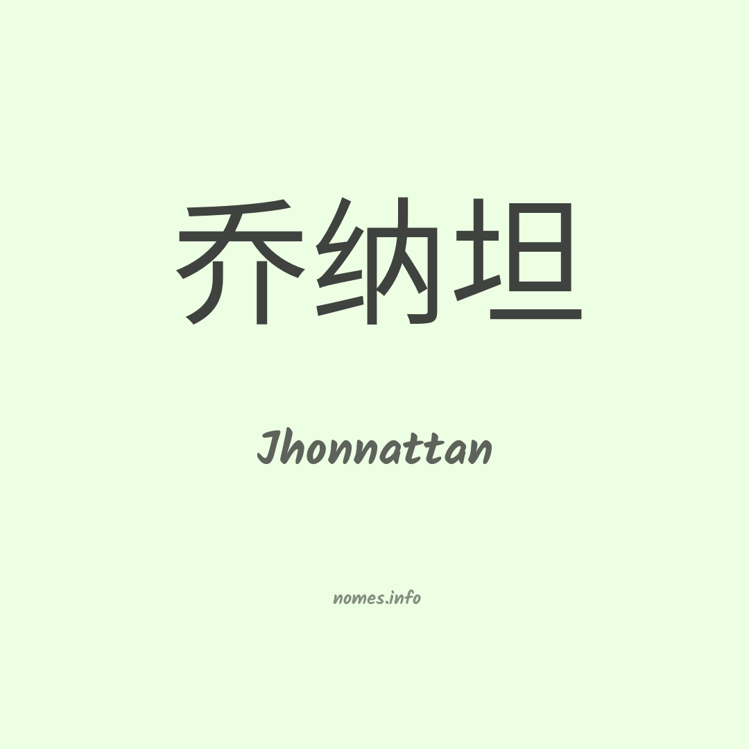 Jhonnattan em chinês