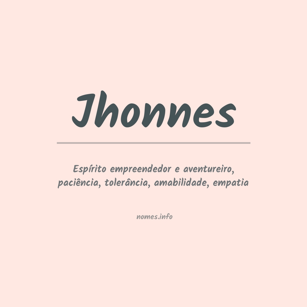 Significado do nome Jhonnes