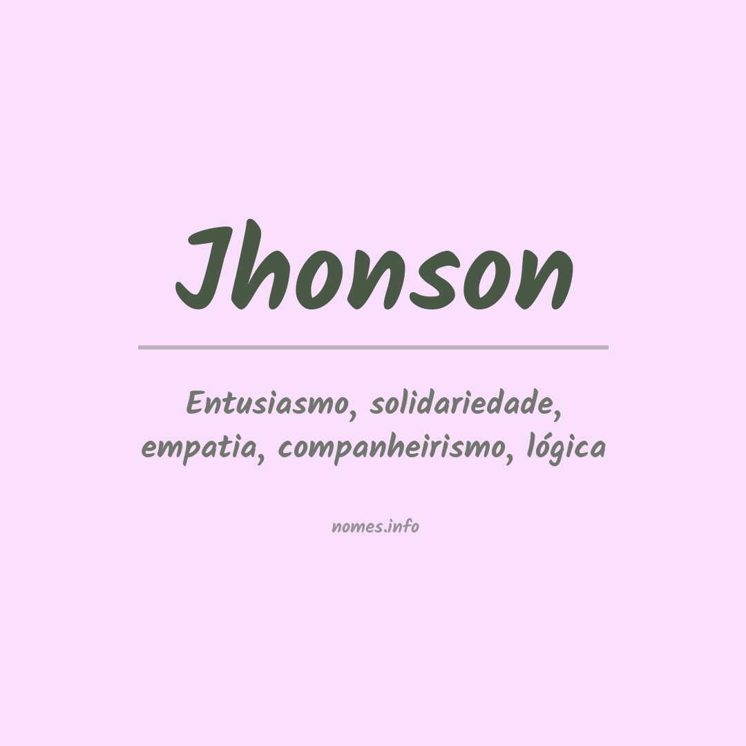 Significado do nome Jhonson